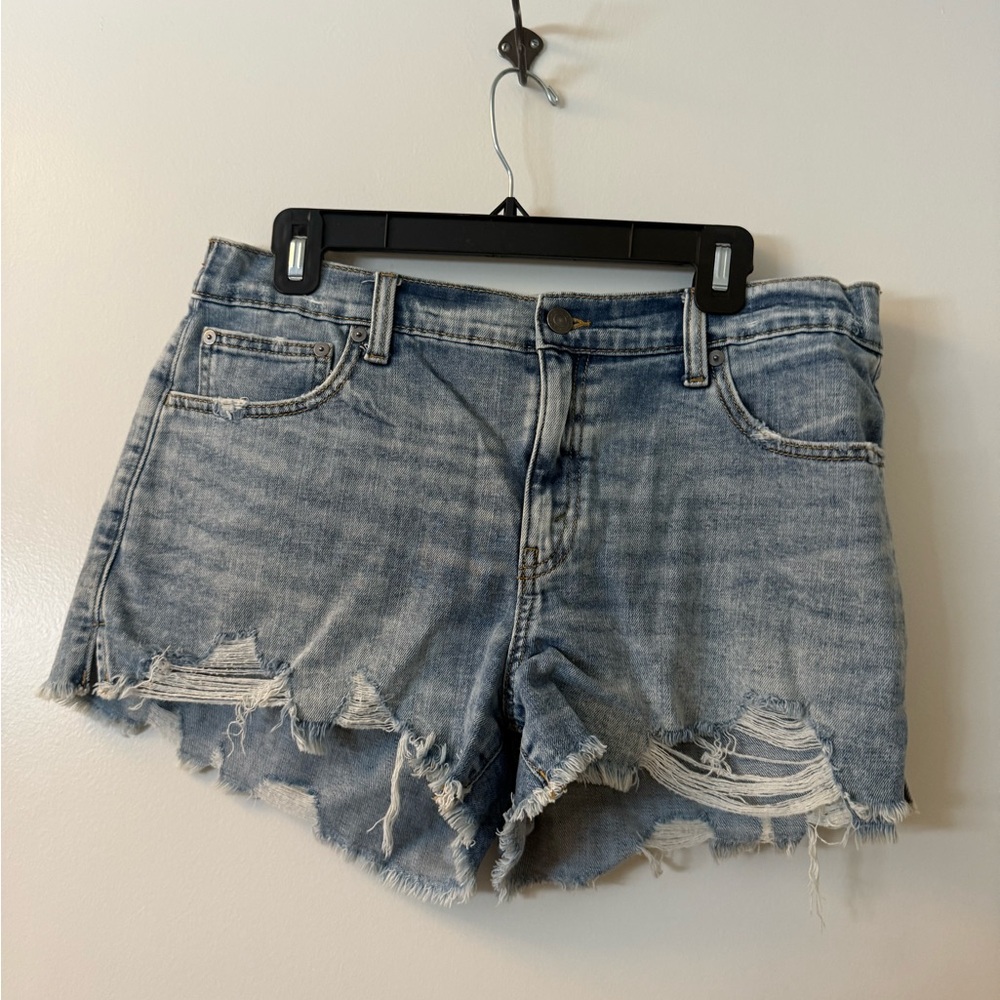 Aerie Light Blue Distressed Jean Shorts